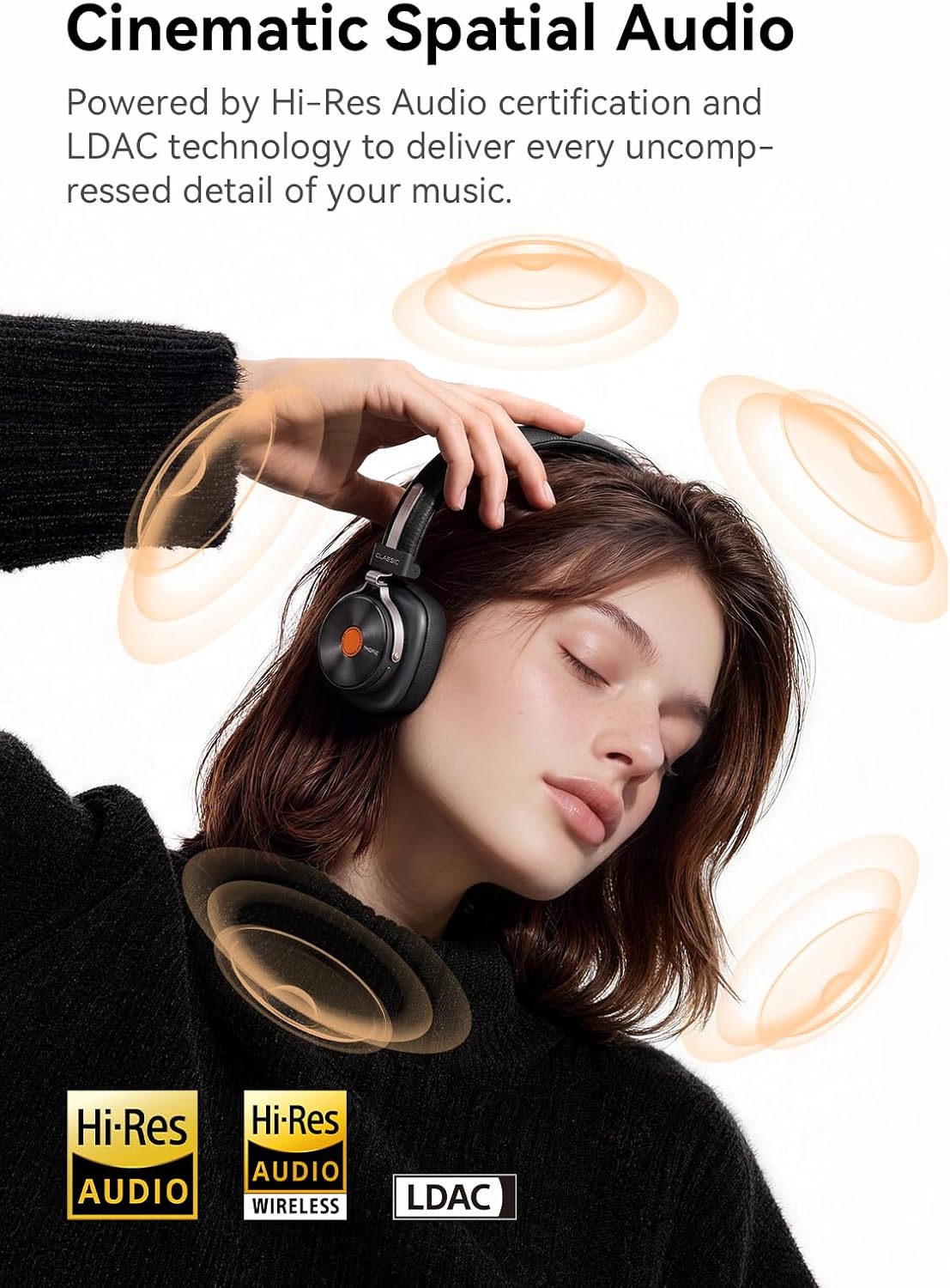 1MORE Auriculares inalámbricos clásicos HQ36, audio de alta resoluc...