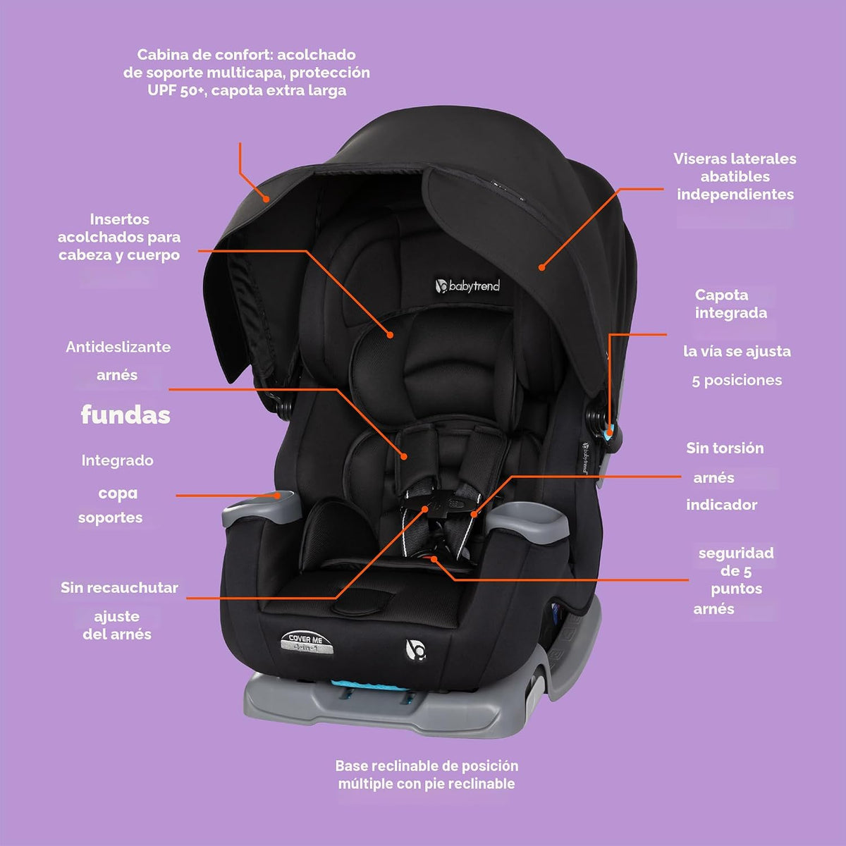 Baby Trend Asiento convertible 4 en 1 Cover Me™ para automóvil