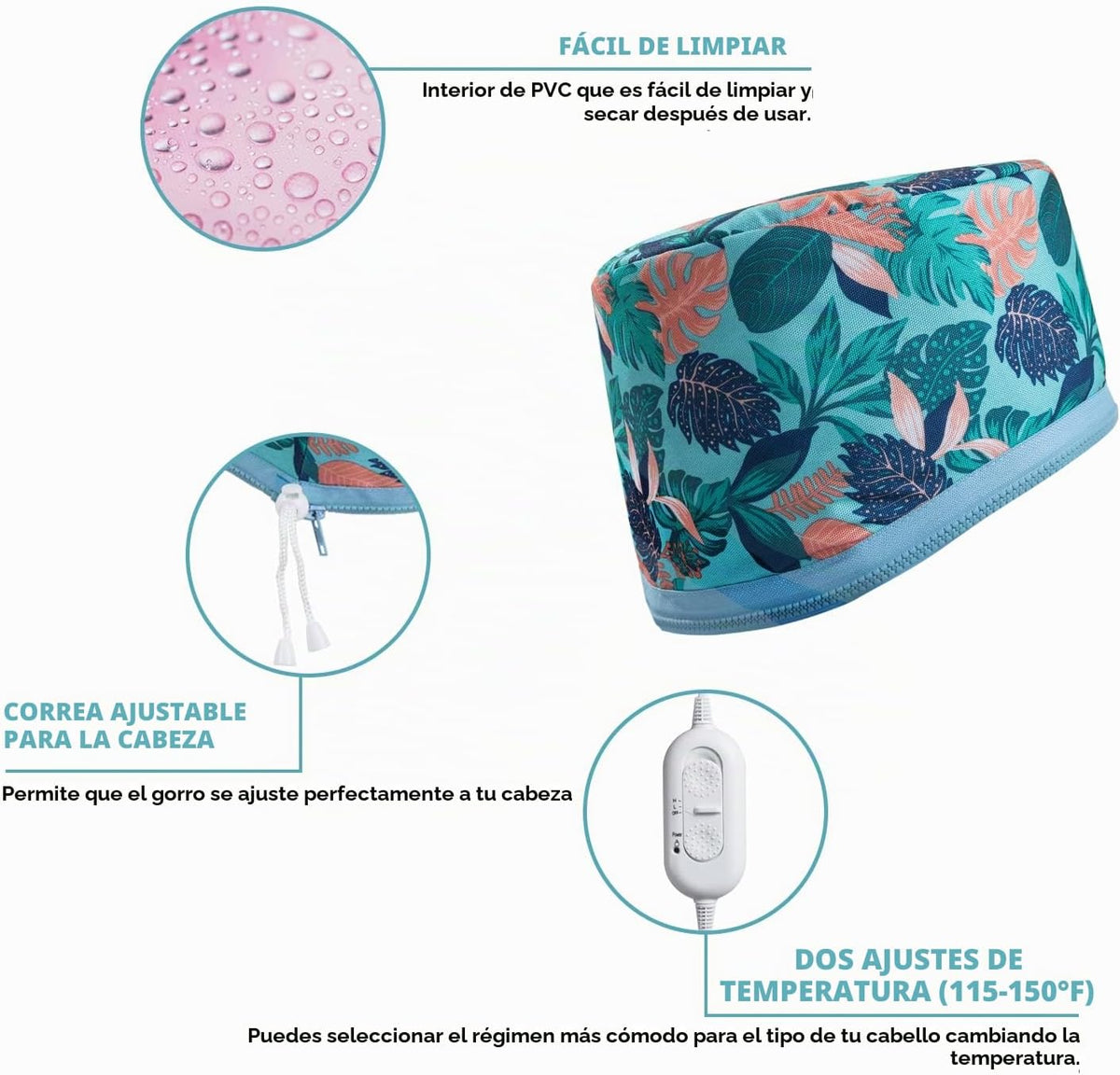 VICARKO Vaporizador térmico para el cabello, con tapa térmica Cable...