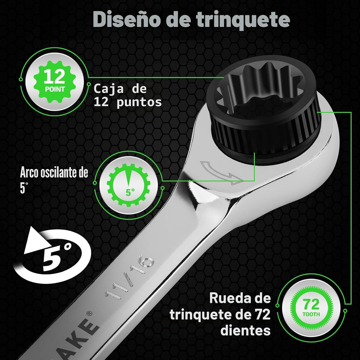 Juego de llaves de trinquete combinadas de 24 piezas, métricas (6-1...