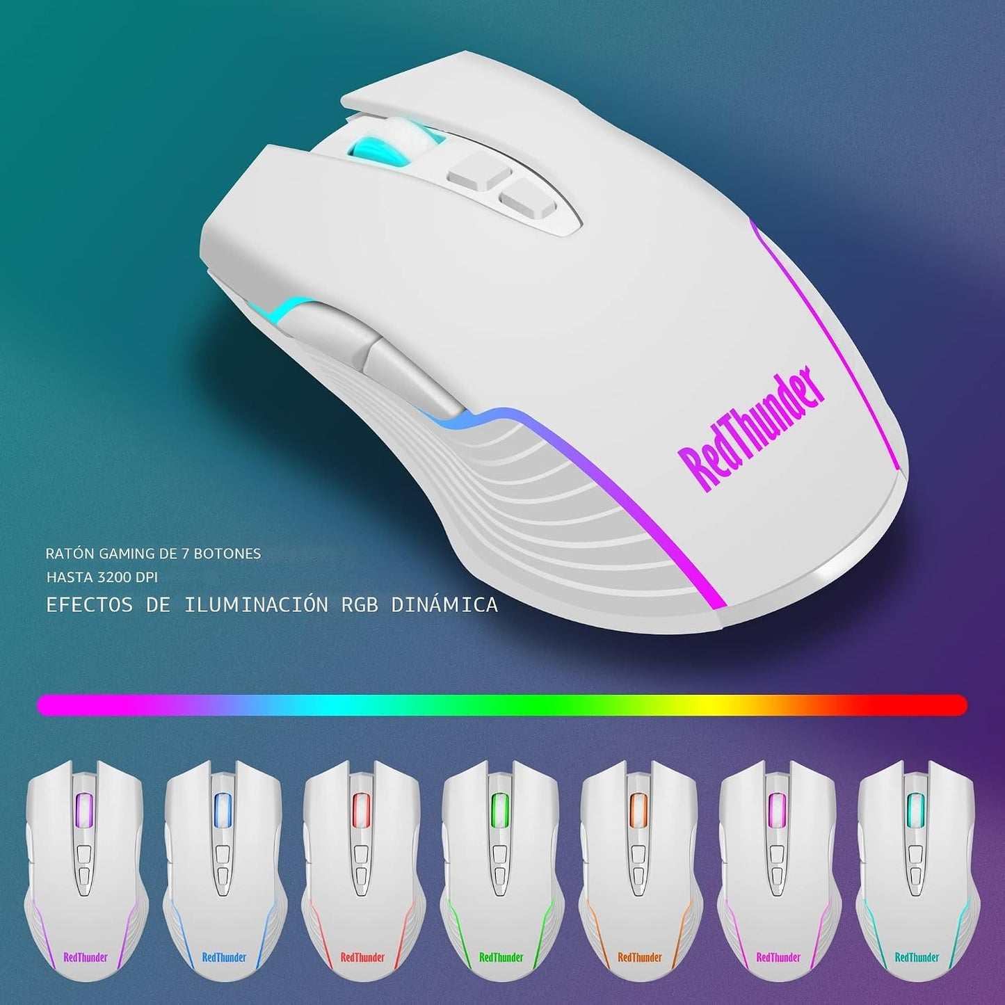 RedThunder K10 Combo de Teclado y Ratón Inalámbrico para Juegos, Re...