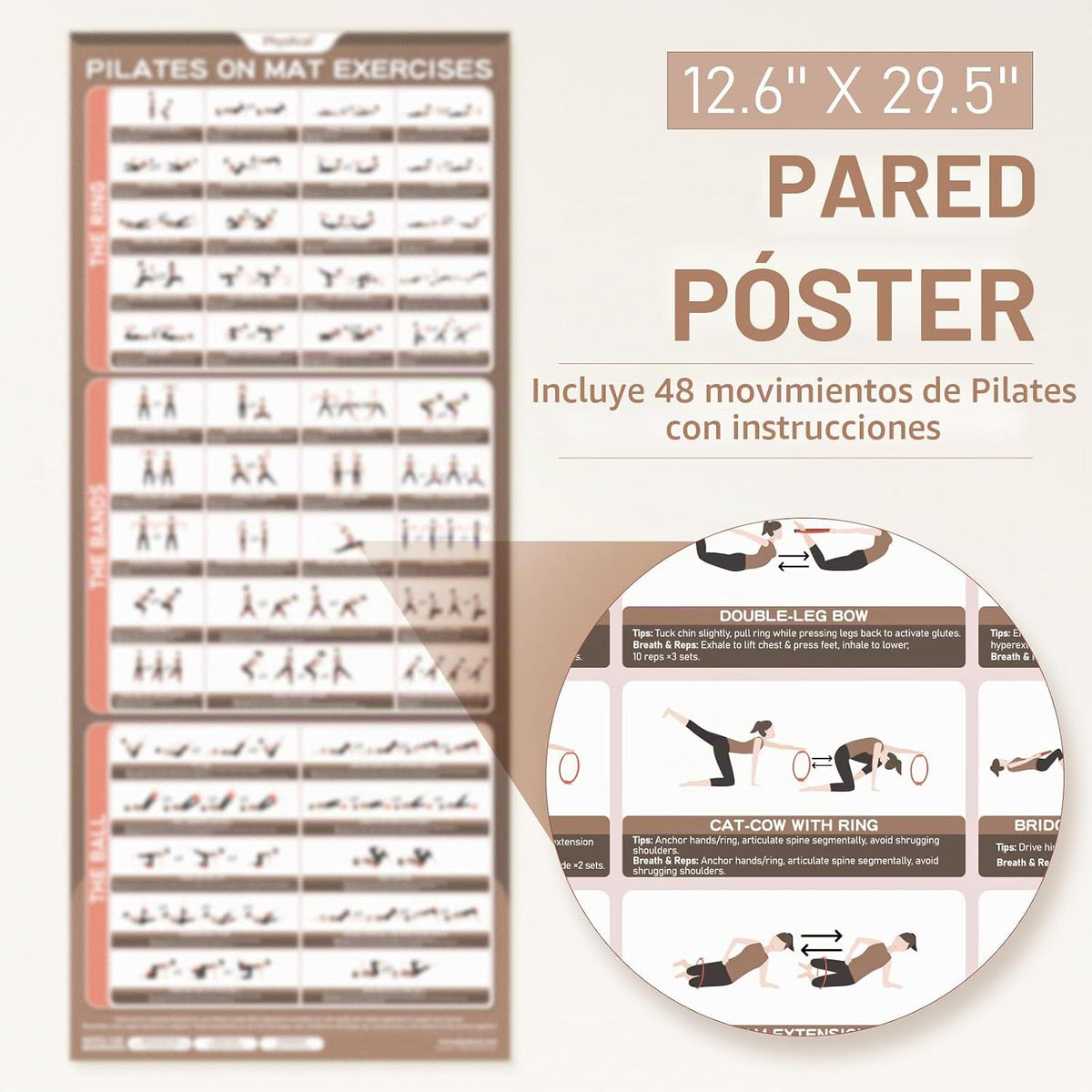 Kit de Pilates PhysKcal, anillo de pilates de 15 pulgadas con 1 bol...