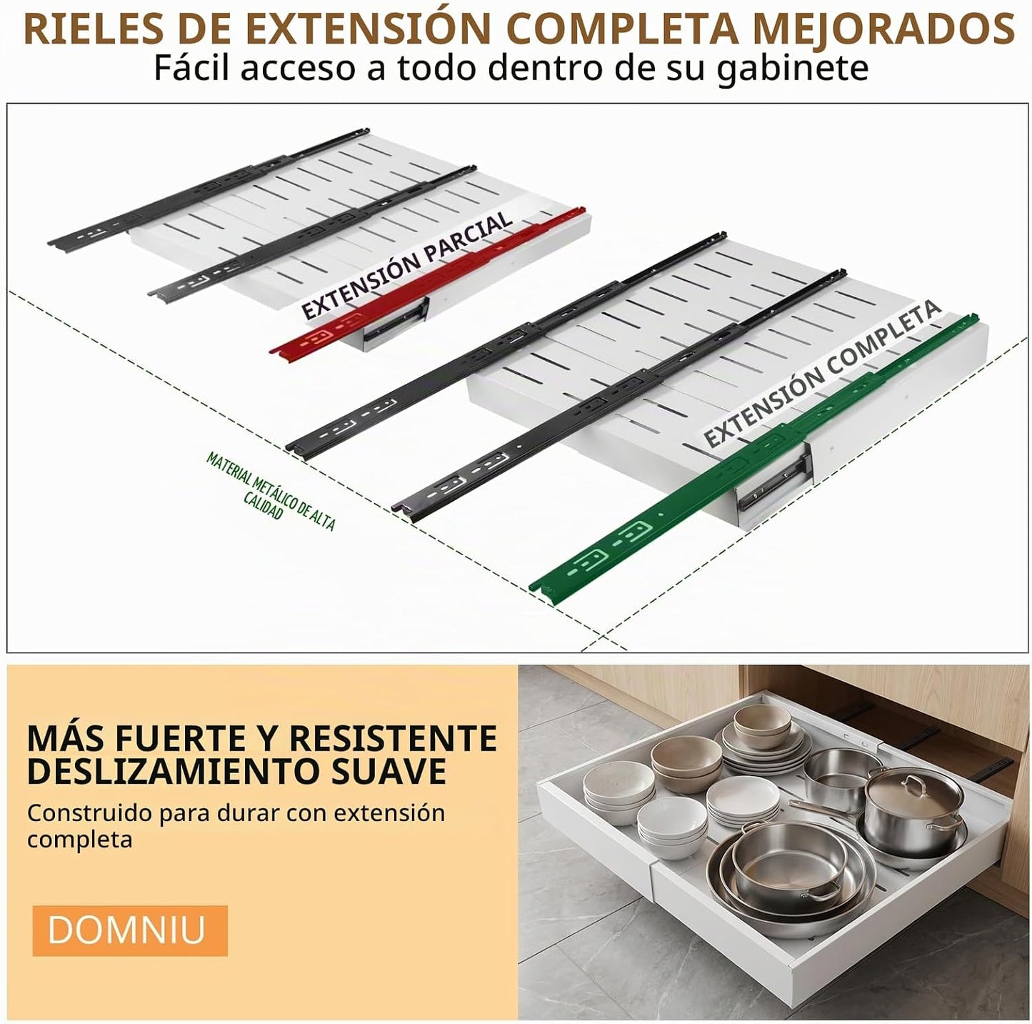 DOMNIU Paquete de 2 organizadores extraíbles de gabinete de ancho (...