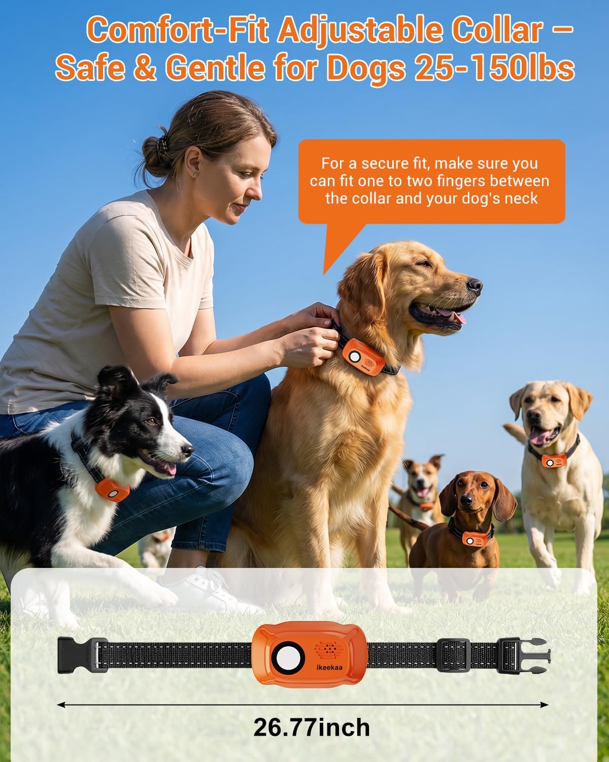 Collar de choque para perros de 25 a 150 libras, collar de entrenam...