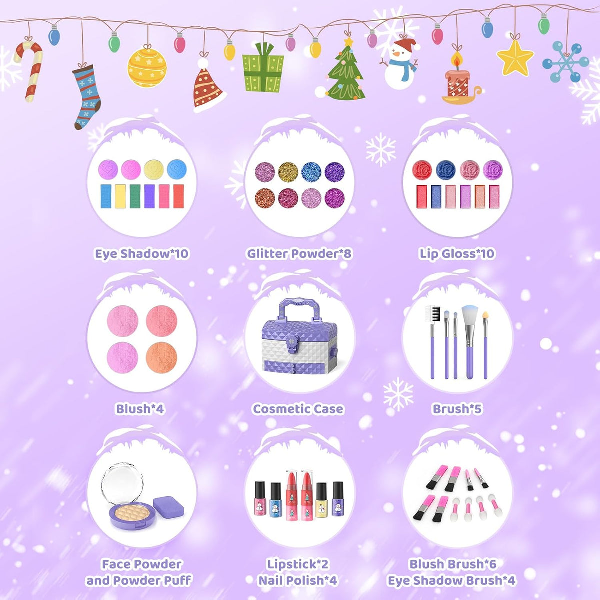 Kit de maquillaje de 57 piezas para niñas, juego de maquillaje cosm...