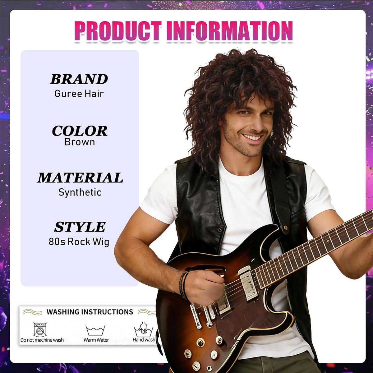 Guree Hair Peluca corta y rizada marrón para hombres y mujeres, pel...