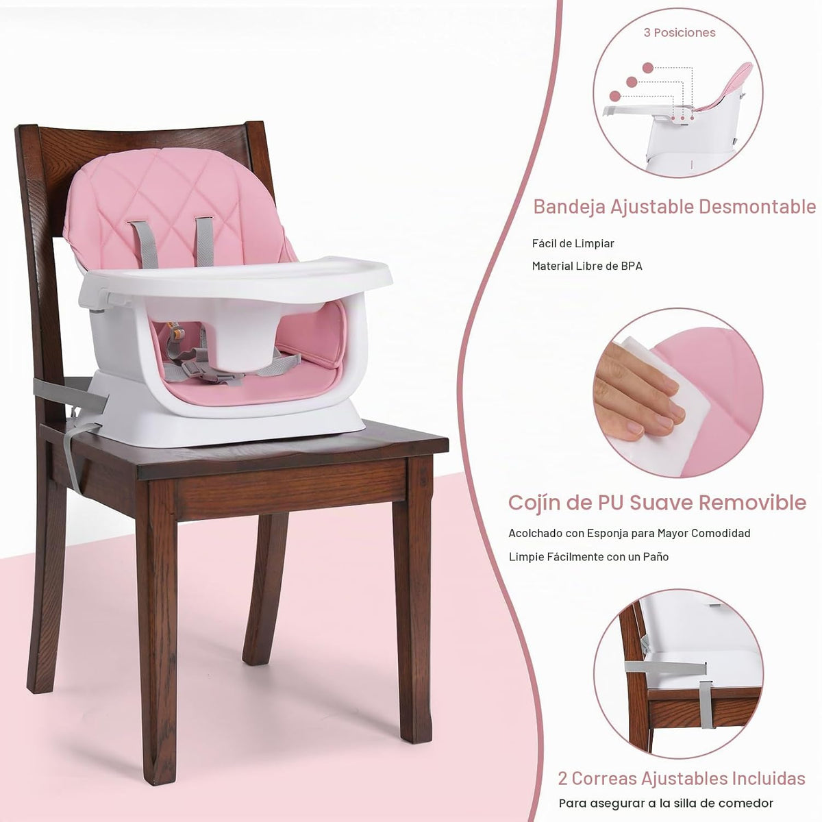 Babyliebe Silla alta para bebé 15 en 1, silla alta convertible para...