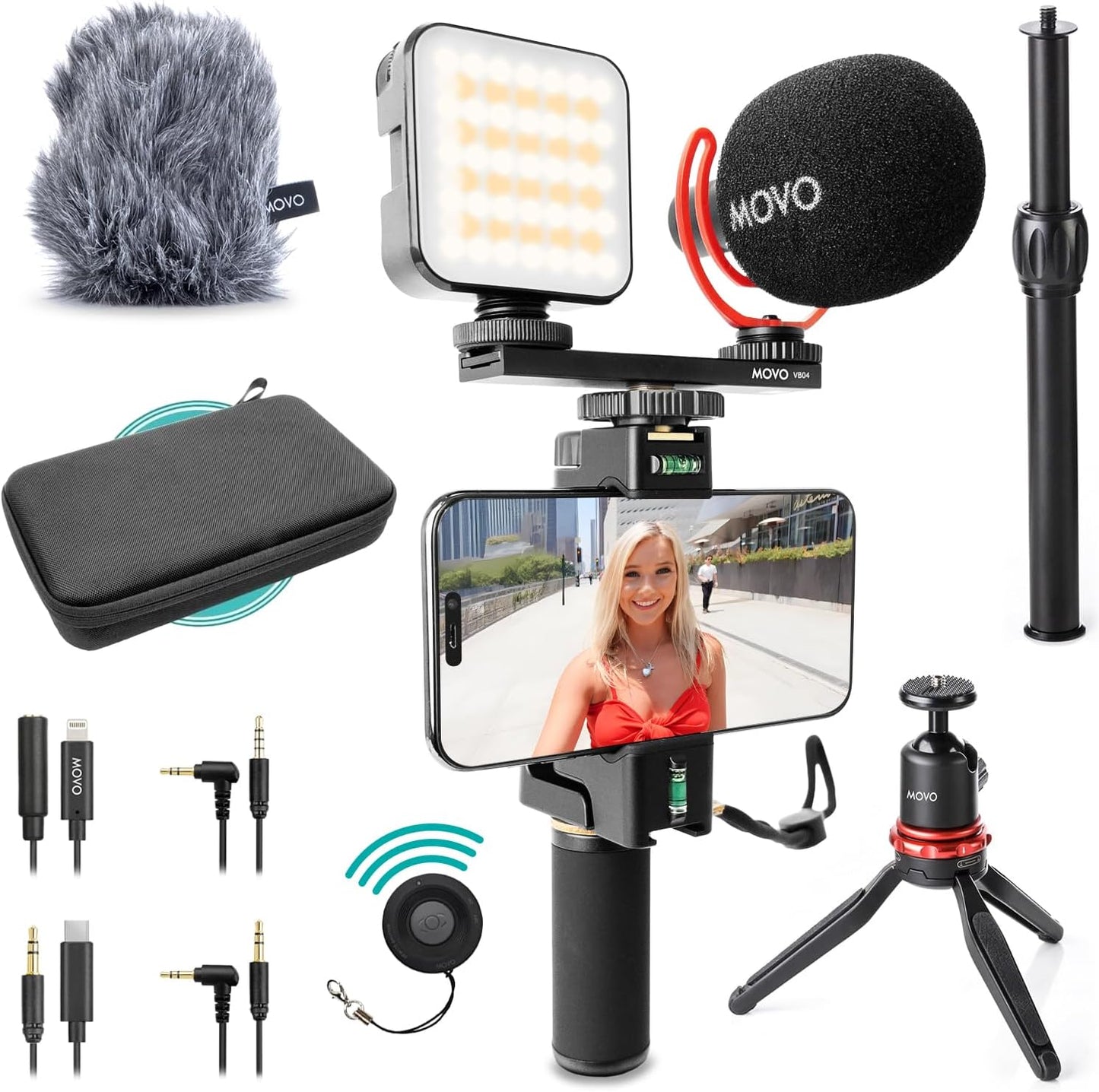 Movo iVlogger-PRO Kit de vlogging para iPhone\/Android - Kit de ini...