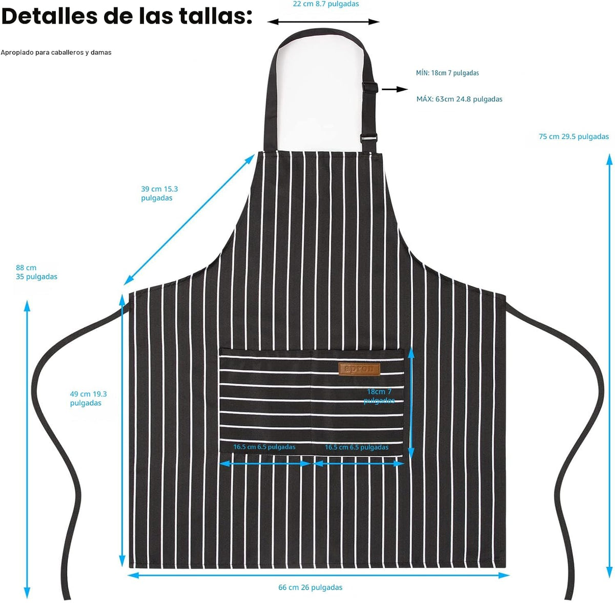 BeLuyi - Paquete de 2 delantales ajustables con peto, delantales de...