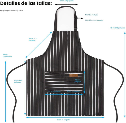 BeLuyi - Paquete de 2 delantales ajustables con peto, delantales de...