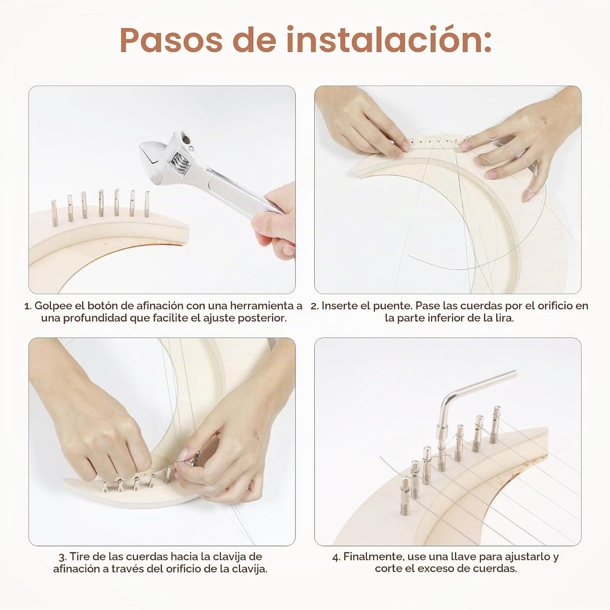OriGlam Arpa de lira 7 cuerdas DIY, instrumento musical de arpa de...