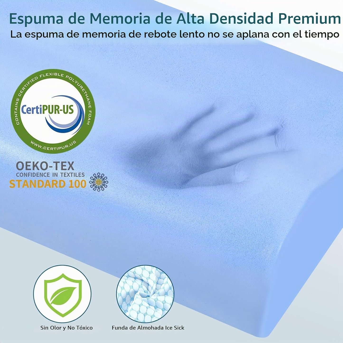 Almohadas de Espuma Viscoelástica Almohada para el Cuello para Aliv...