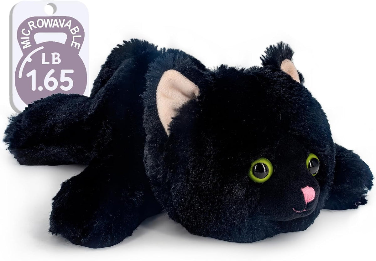 Marysun Animal de peluche negro para microondas, peluche con peso,...