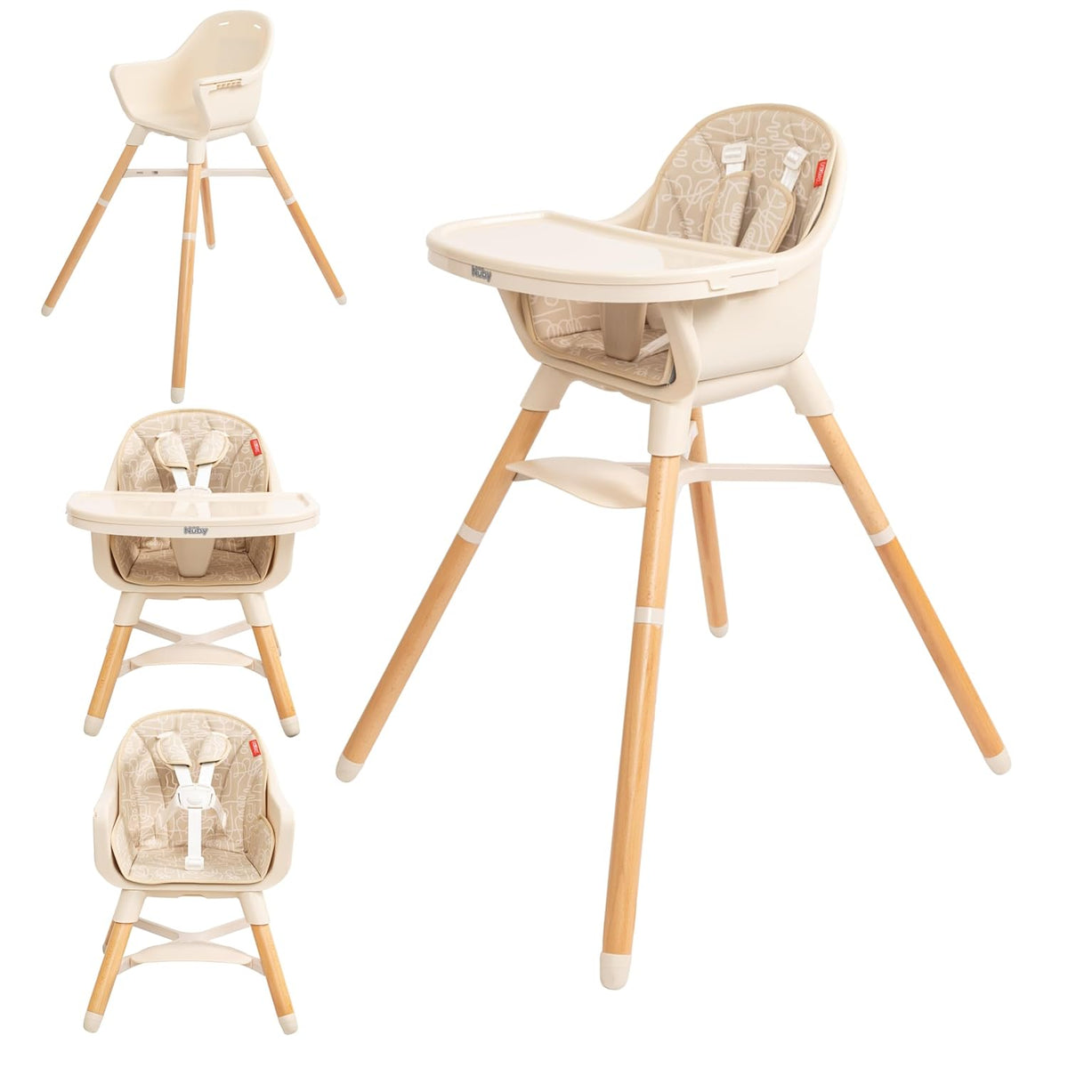 Nuby - Silla alta multiusos 4 en 1 | Beige