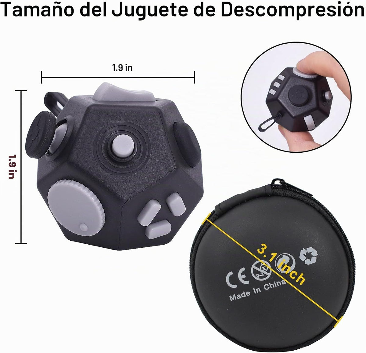 UOOEFUN Mini Cubo de Juguetes Fidget, Cubo de Juguetes de 12 Lados...