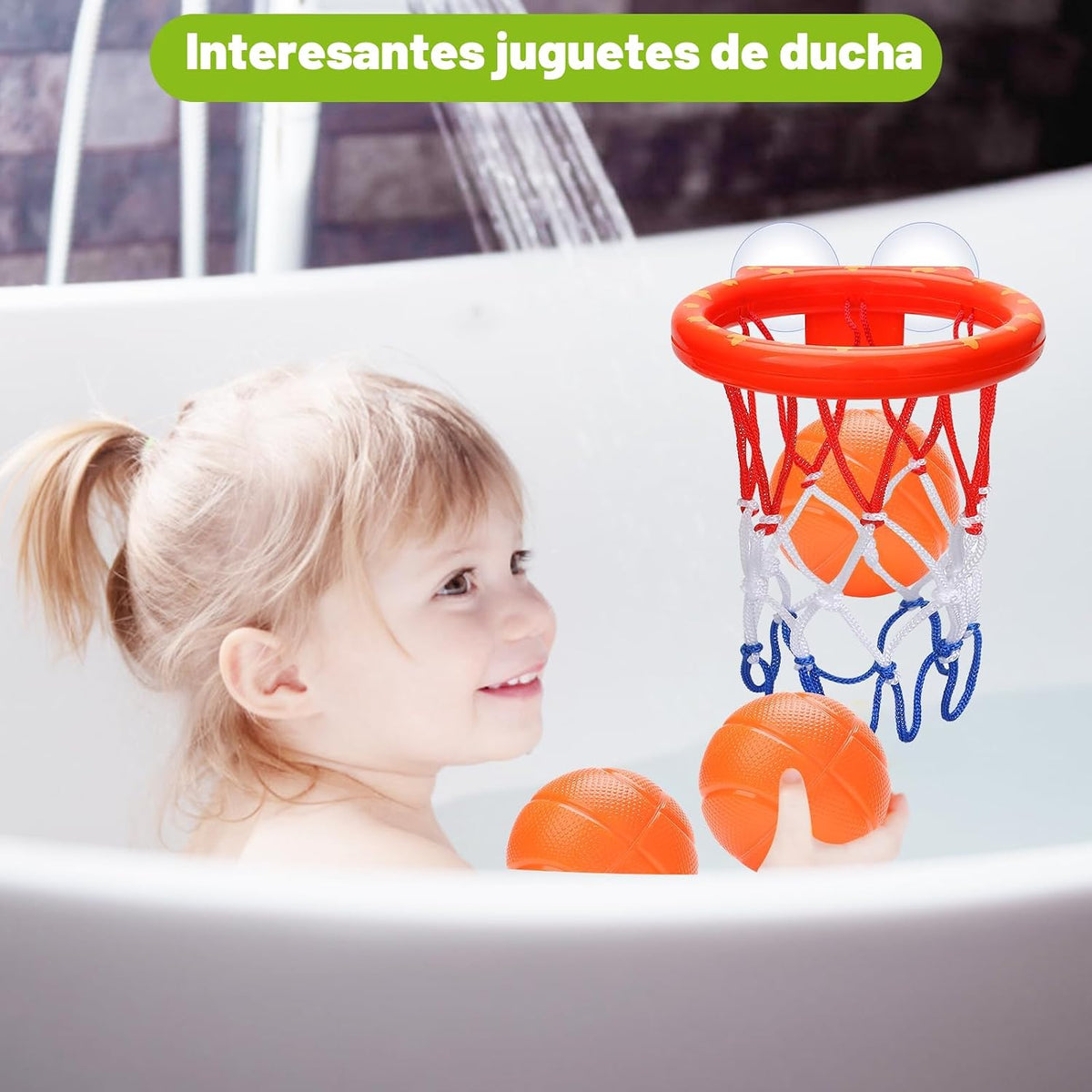 KSABVAIA Juguetes de baño, aro de baloncesto para bañera para niños...