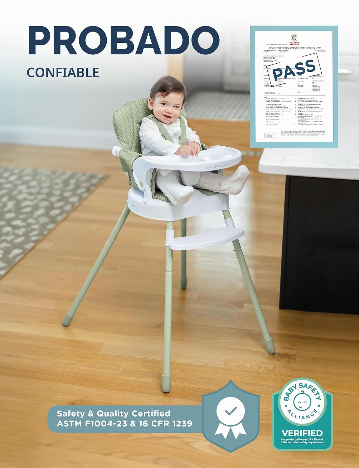 Baby Delight Ascent, Trona 3 en 1, Verde | Se convierte en asiento...