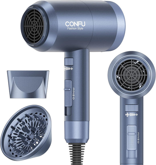 CONFU Secador de pelo con difusor, secador de pelo para mujer, seca...