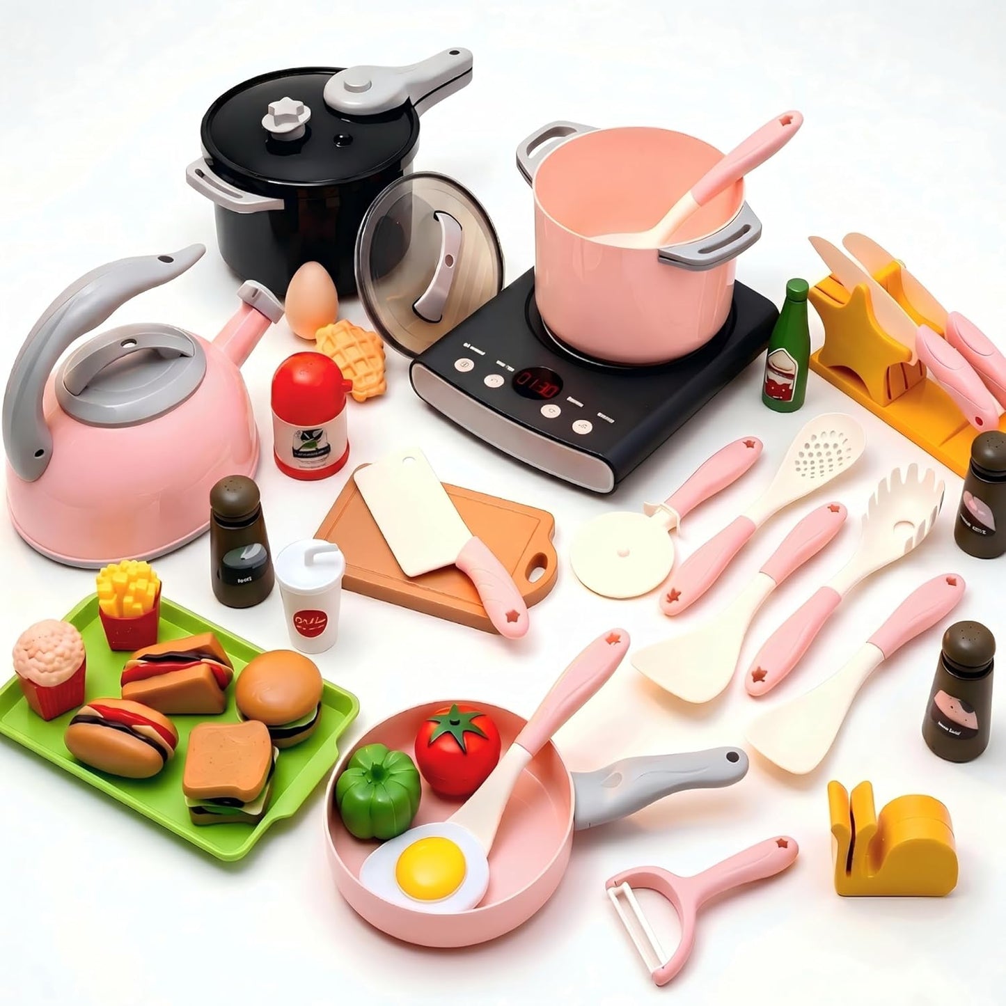 CUTE STONE Juego de accesorios de cocina, juego de juguetes de coci...