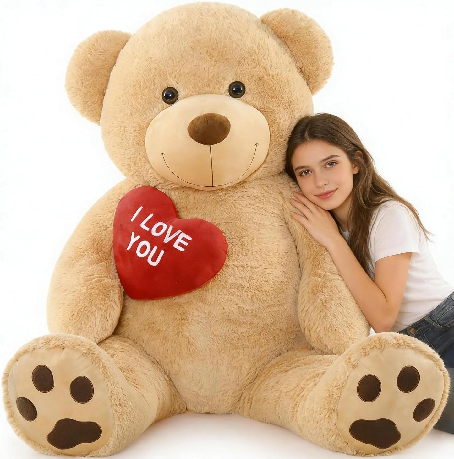 Tezituor Oso de peluche gigante de 5 pies, animal de peluche con co...