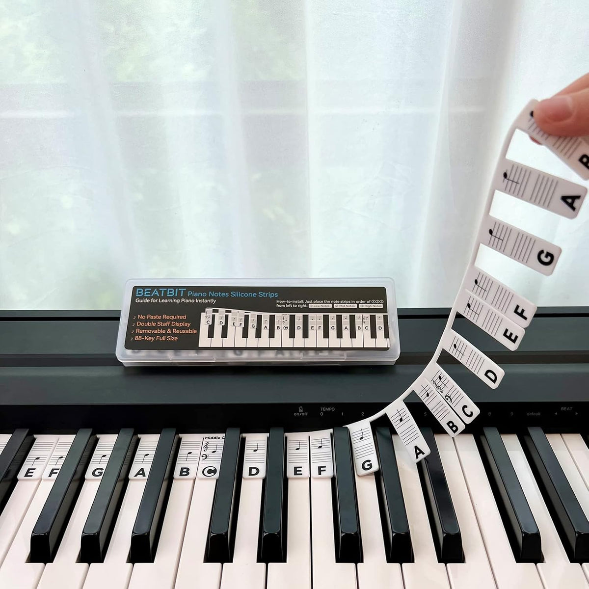 BEATBIT Guía de notas de piano para principiantes, etiquetas extraí...