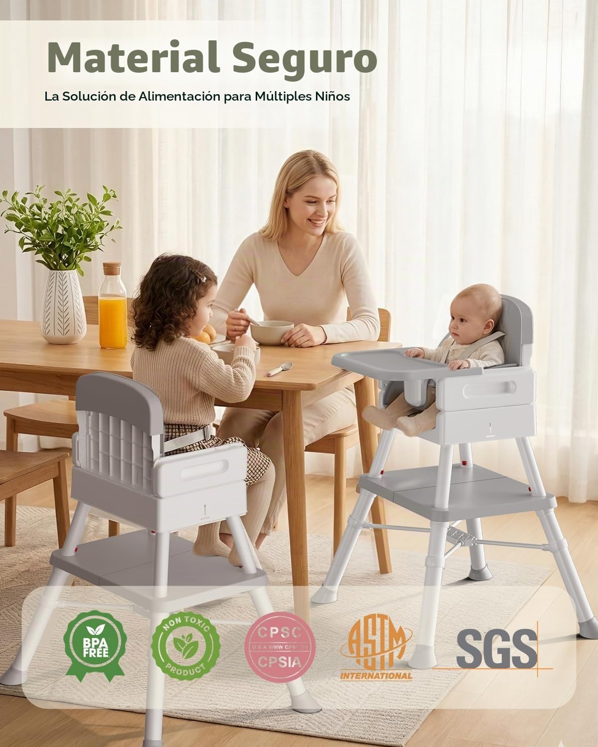AVIDOR Silla alta convertible 6 en 1 para bebé, sillas altas Grow-w...