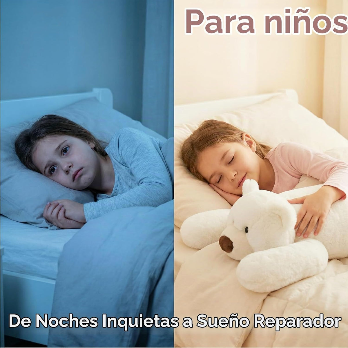 Niuniu Daddy Peluche de oso polar con peso para niños y adultos, 25...
