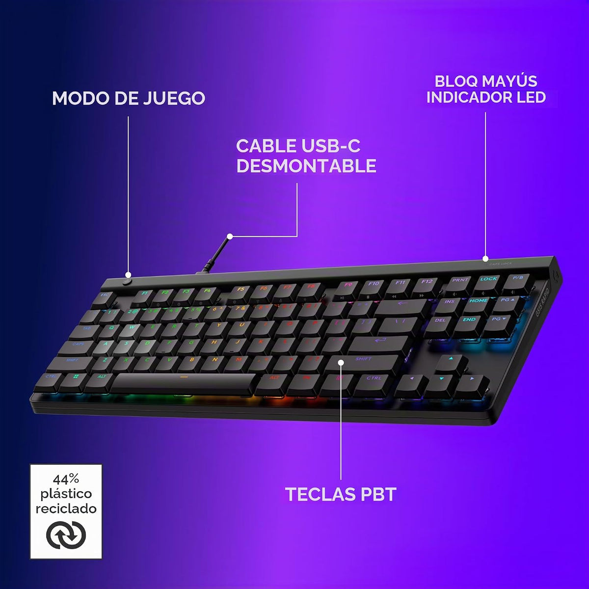 Logitech G Teclado para juegos con cable rápido 515 TKL (efecto sal...