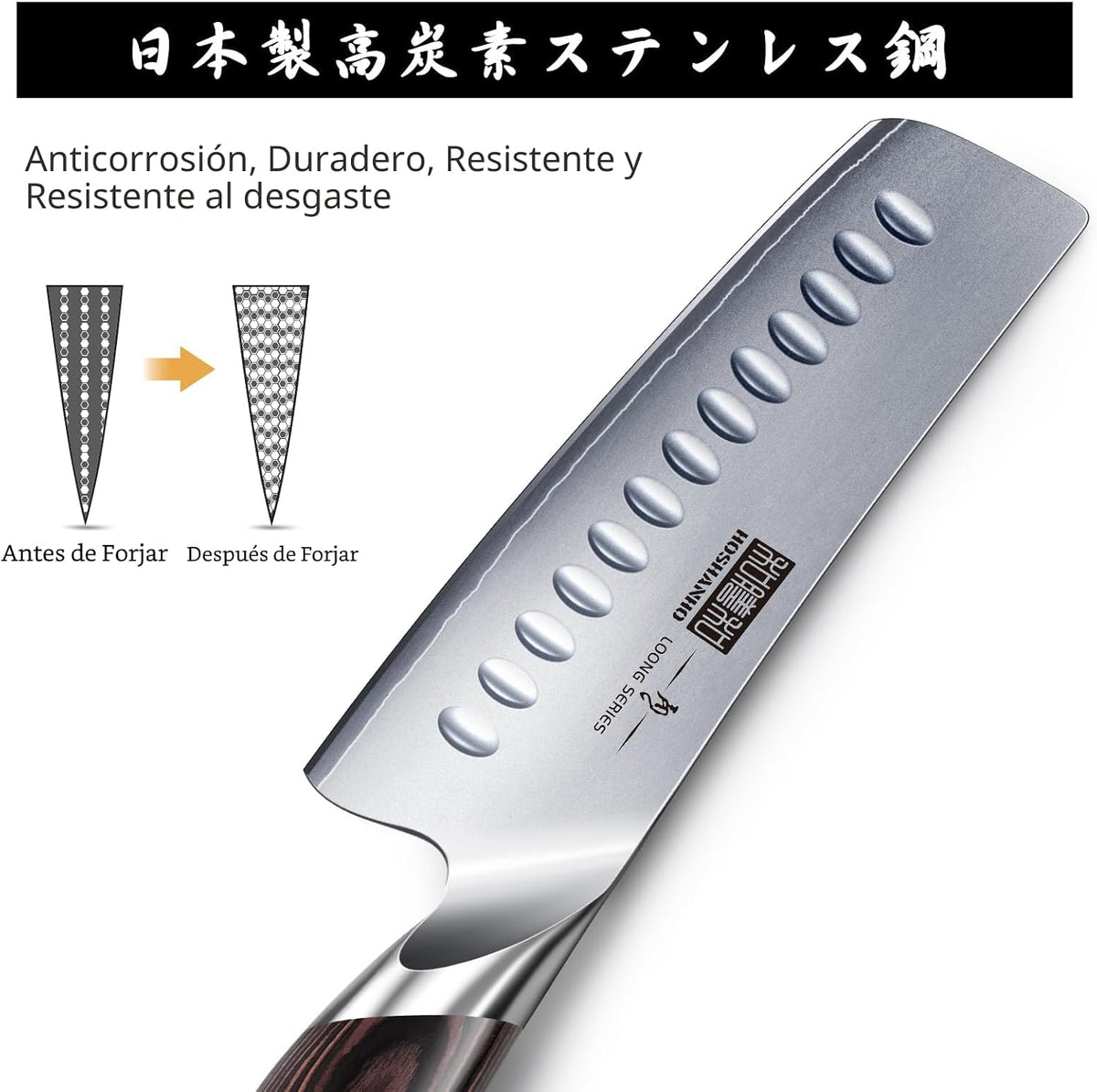 HOSHANHO Cuchillo Nakiri de 7 pulgadas, cuchillo de chef japonés de...