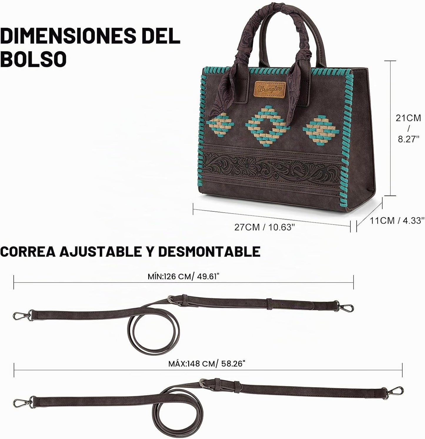 Montana West Wrangler Tooling Tote Bag para mujer, bolsos con asa s...