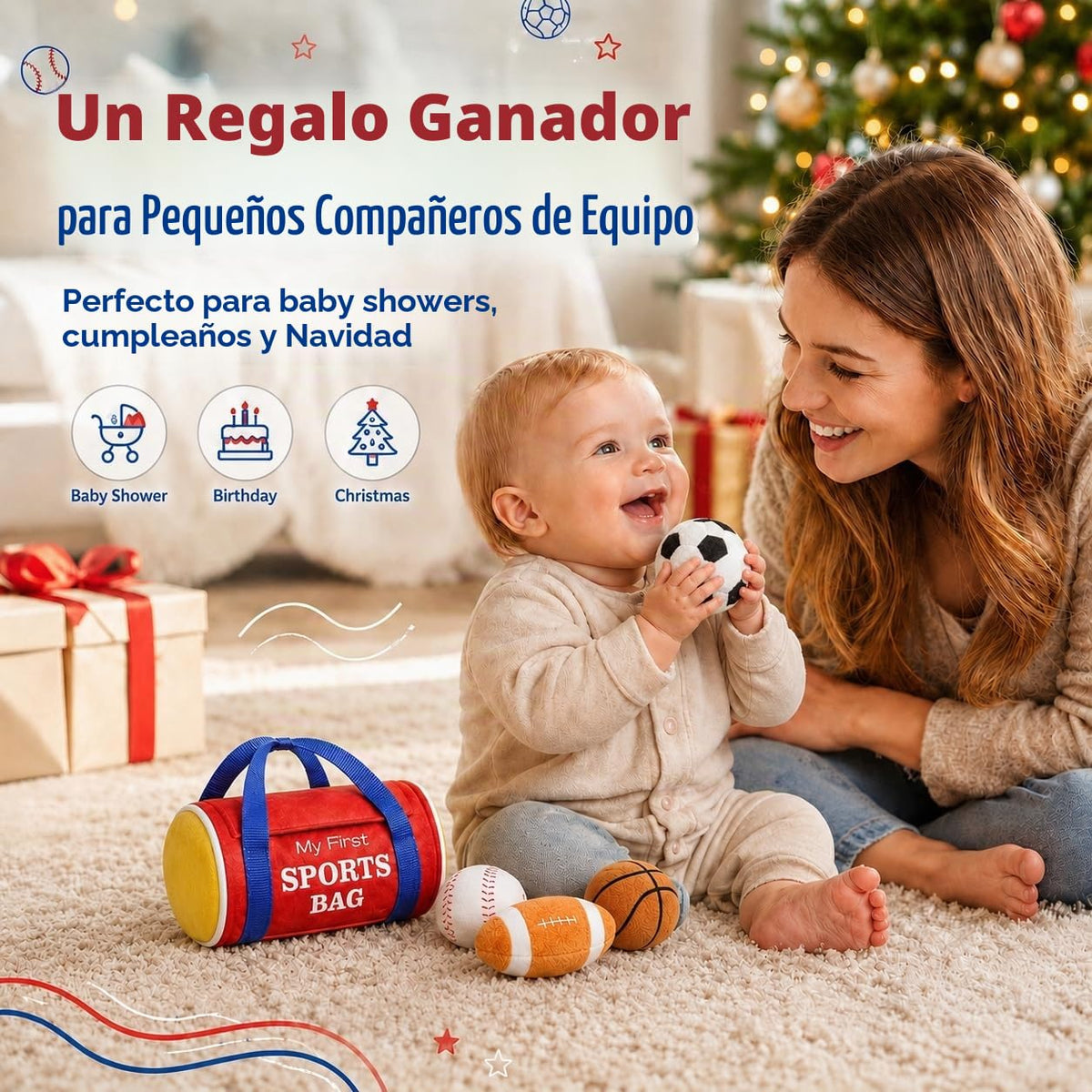 KMUYSL Juguetes para bebés de 0 a 12 meses, mi primer bolso deporti...