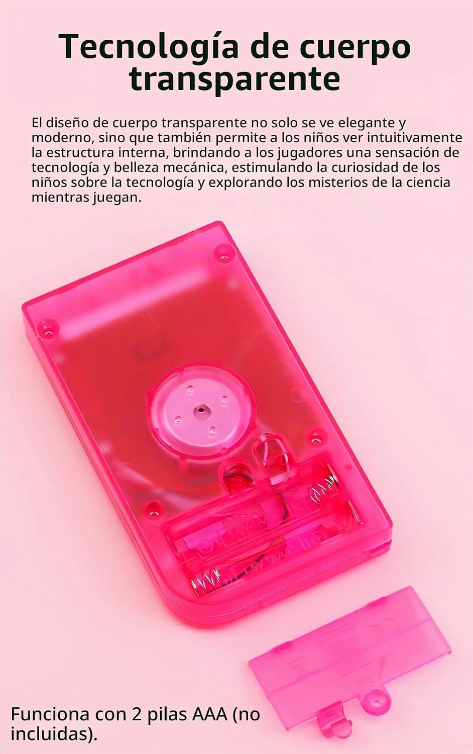 LZYCH Consola de juegos de ladrillo para niños, cuerpo transparente...