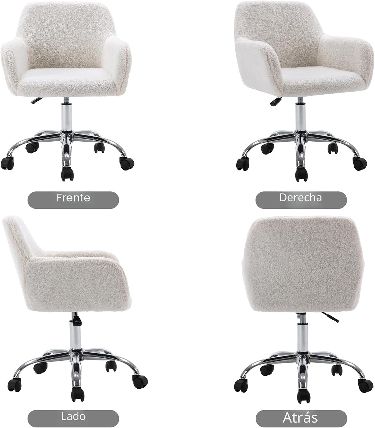 KCC Silla de Tocador de Maquillaje de Piel Sintética, Cómoda Silla...