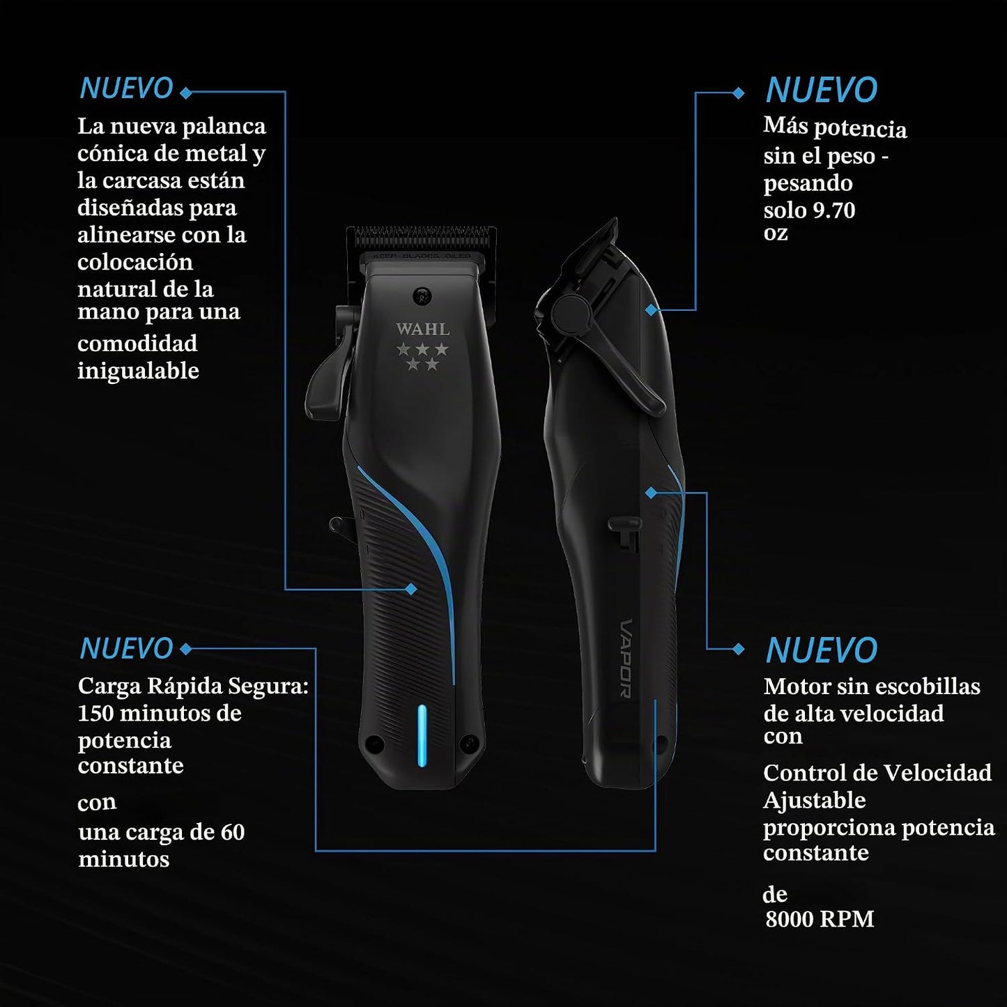 Wahl Professional Cortadora de Vapor de 5 Estrellas con Cuchilla Aj...