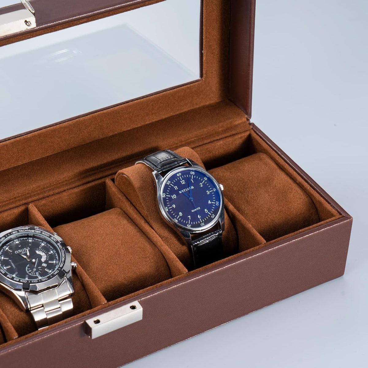 ProCase Caja de reloj, funda de reloj para hombre con 6 ranuras, or...