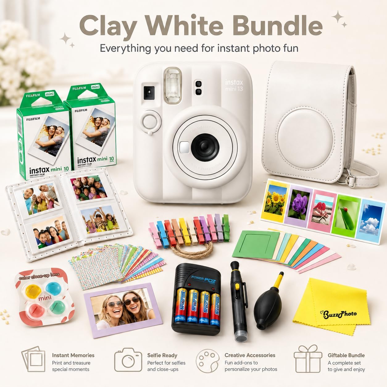 Paquete de cámara de película instantánea FUJIFILM instax Mini 13 C...
