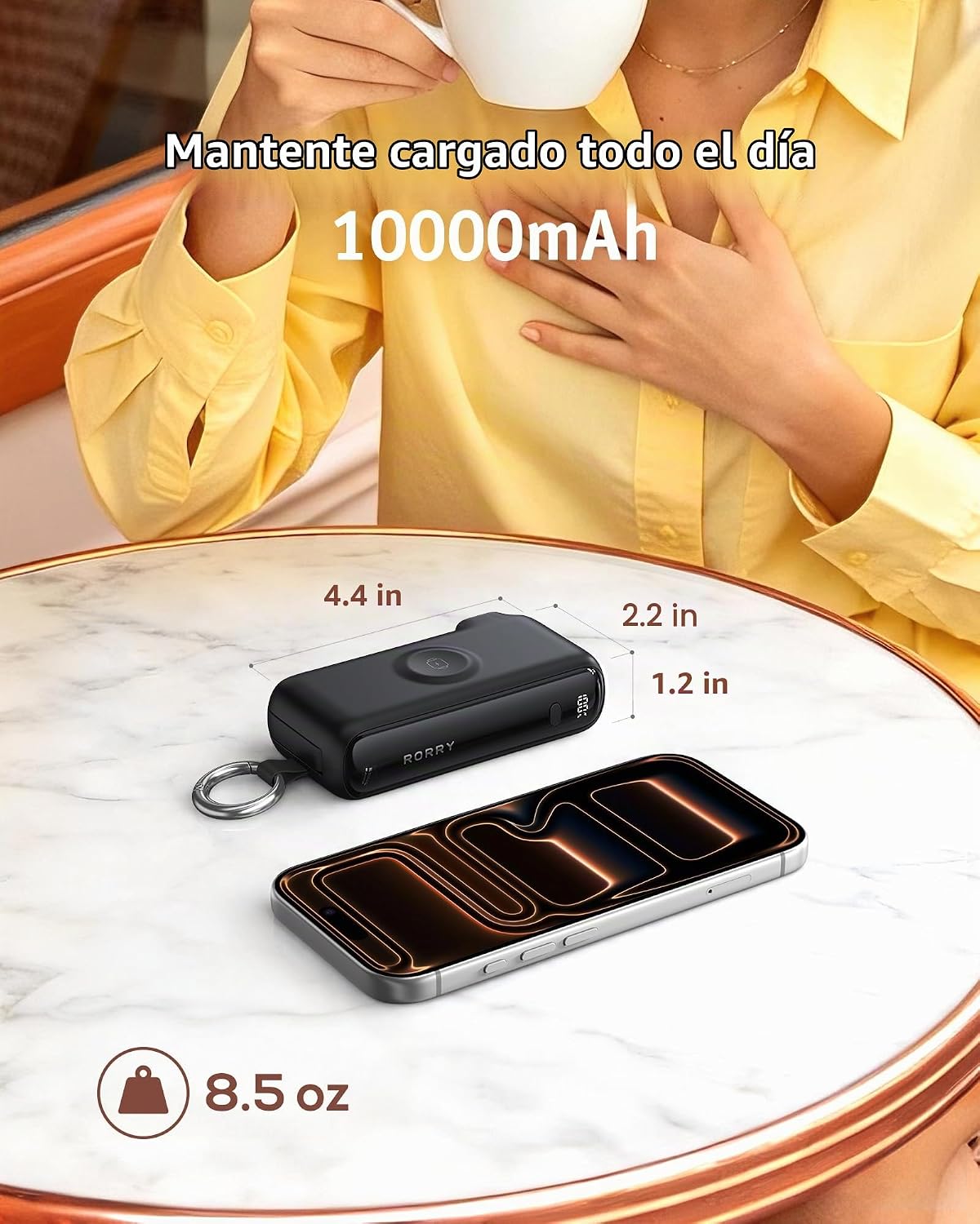 RORRY Cargador portátil de flujo 10000mAh 40W enchufe de pared Banc...