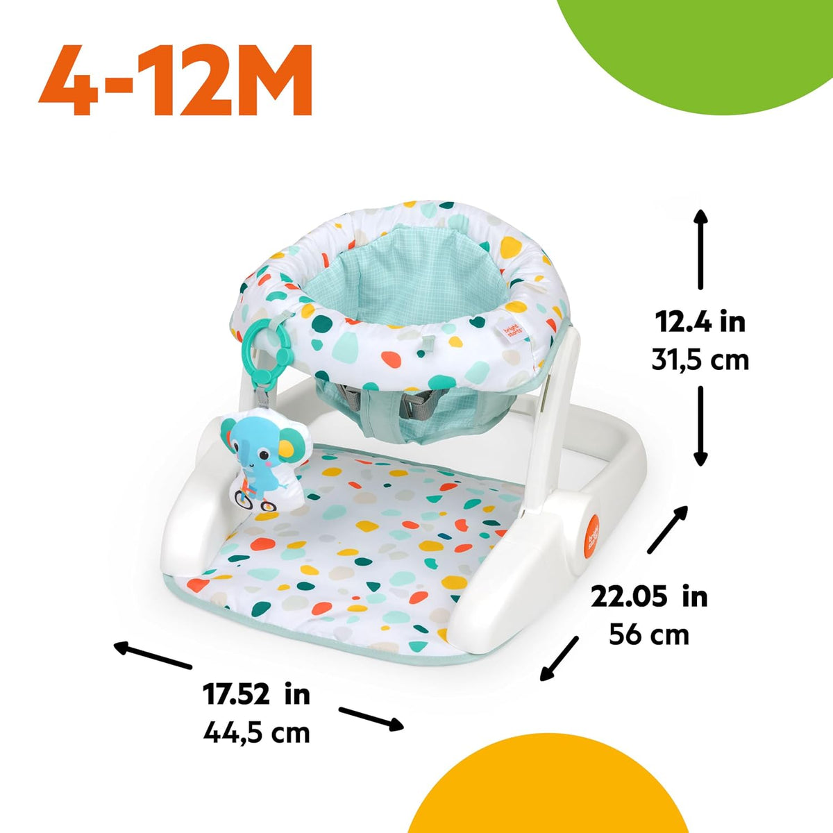 Bright Starts Asiento de piso para aprender a sentarse, 2 posicione...