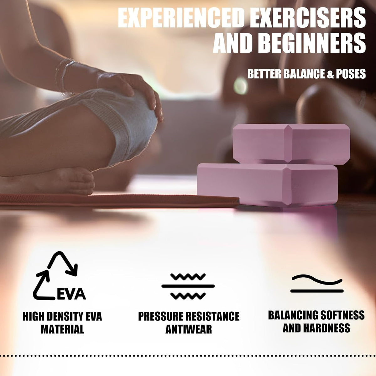 2 bloques de yoga, bloques de espuma de 9 x 6 x 3 pulgadas, accesor...