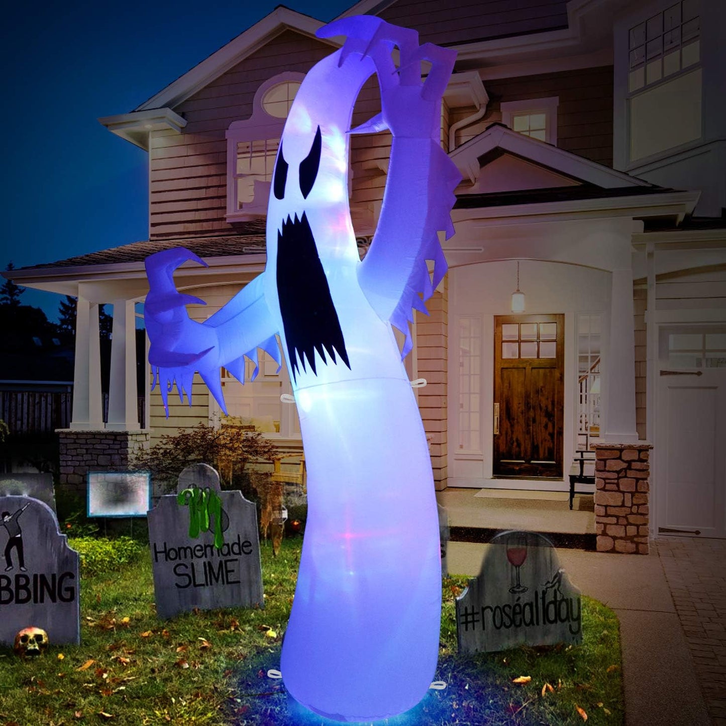 Sizonjoy Fantasma inflable gigante de Halloween de 12 pies, decorac...