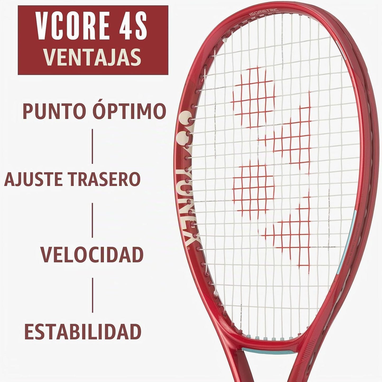 YONEX Raqueta de tenis VCORE 98+ con marco extendido y patrón de cu...