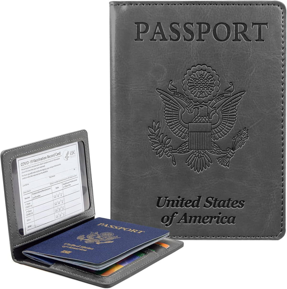 Funda para Pasaporte Cartera con Bloqueo RFID Cuero Ranura para Tar...