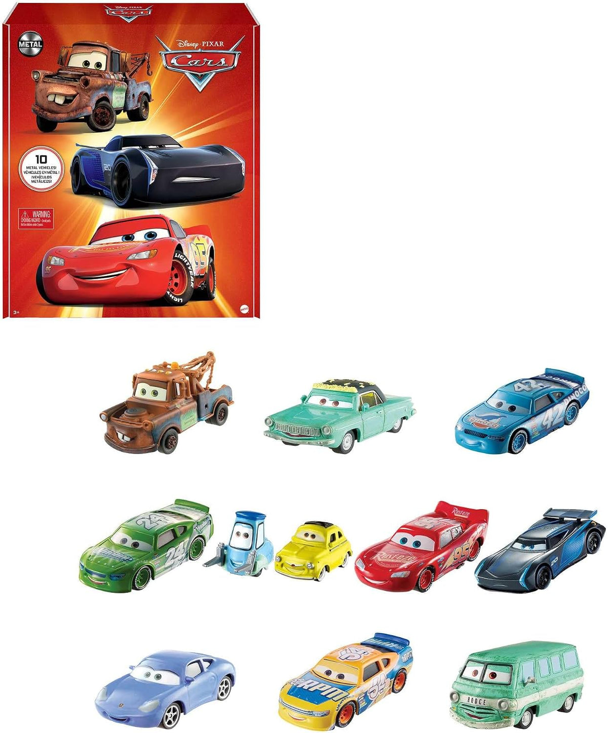 Mattel Disney y Pixar Cars - Juego de 10 mini corredores de fundici...