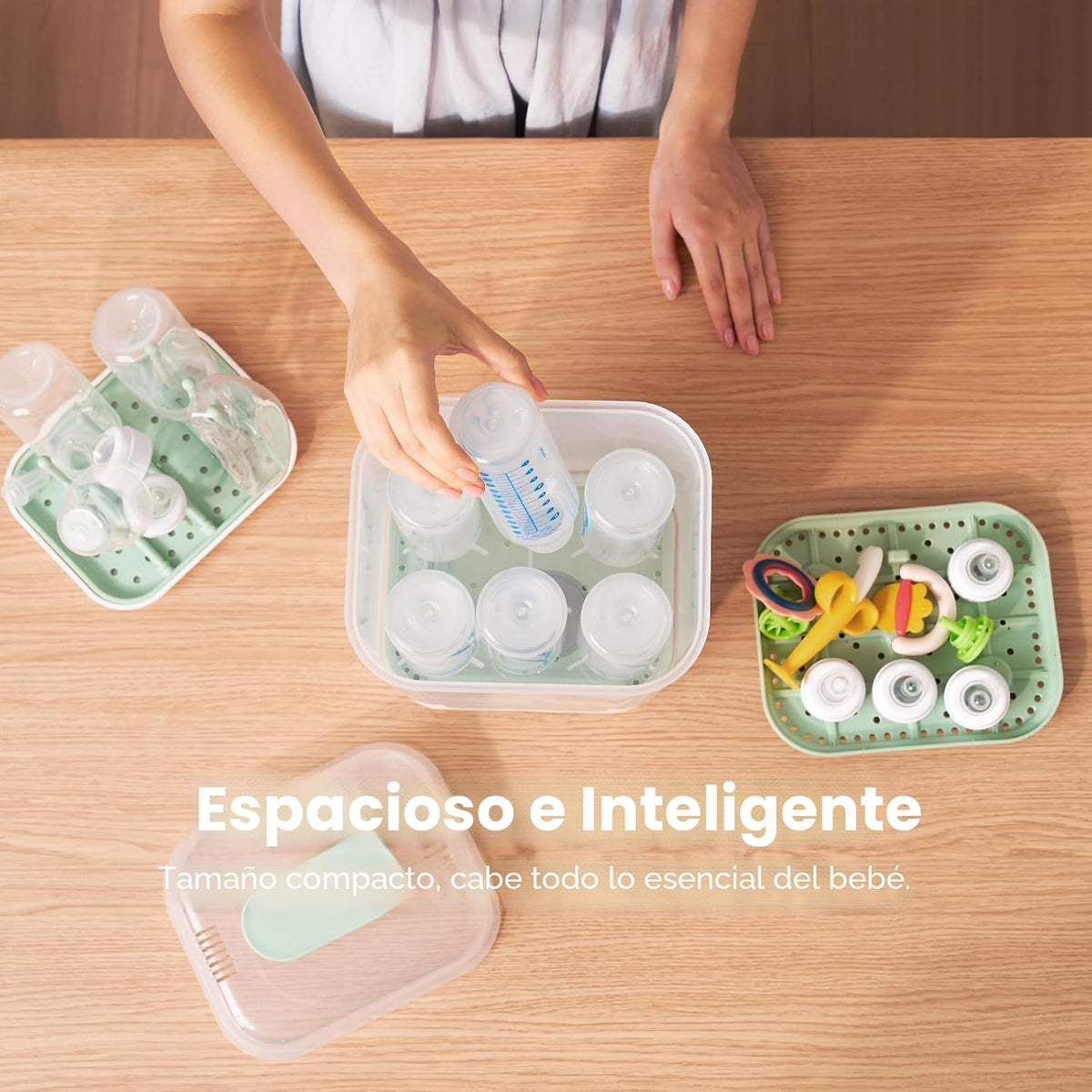 Momcozy Nuevo esterilizador y secadora de botellas compactas 4 en 1...