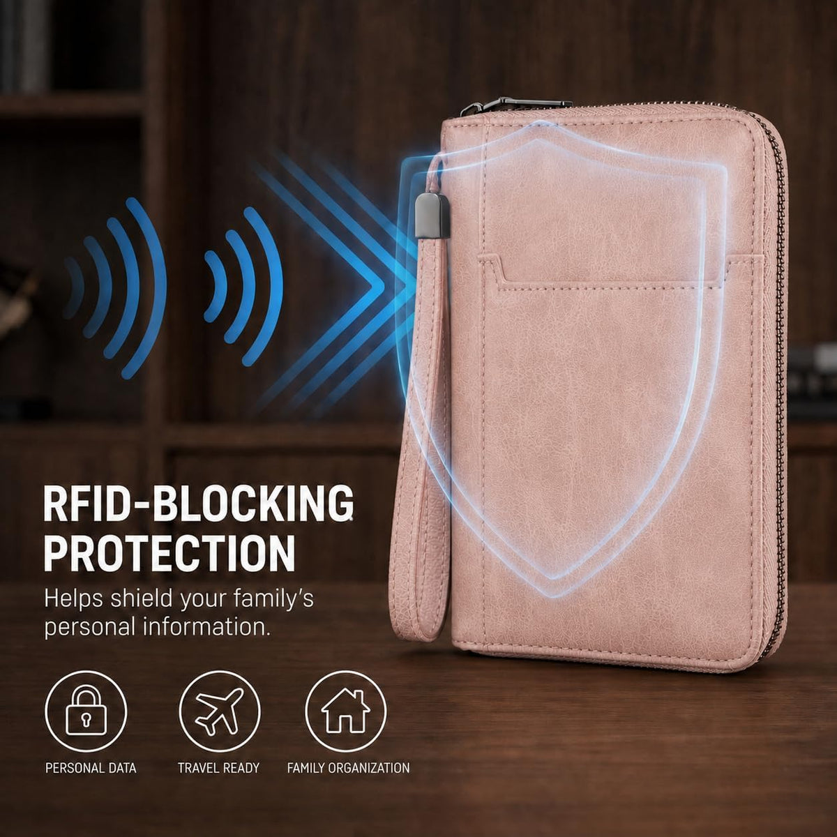 Soporte para pasaporte familiar para viajes, cartera de pasaporte c...