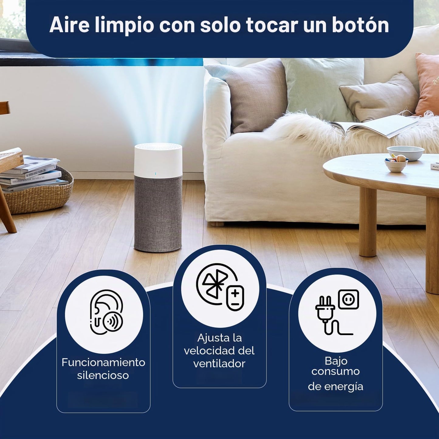 BLUEAIR - Purificador de aire para dormitorio, limpiador de aire pa...