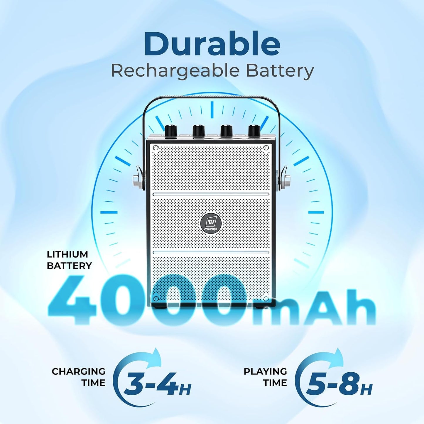 Amplificador de voz potente de 100 W con 2 micrófonos inalámbricos...