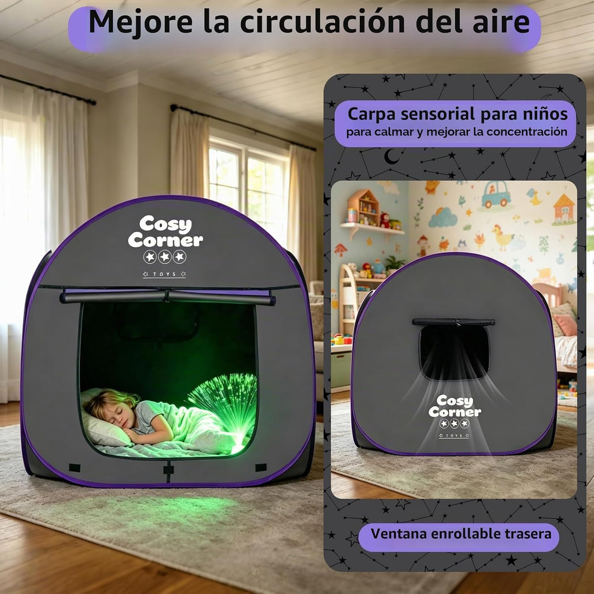 Tienda de campaña sensorial para niños, tienda de campaña desplegab...