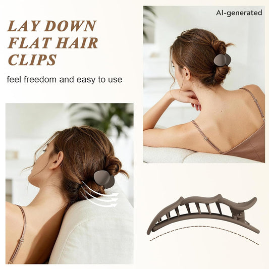 Amlaidu Pinzas de pelo planas medianas para mujer, pinzas de garra...