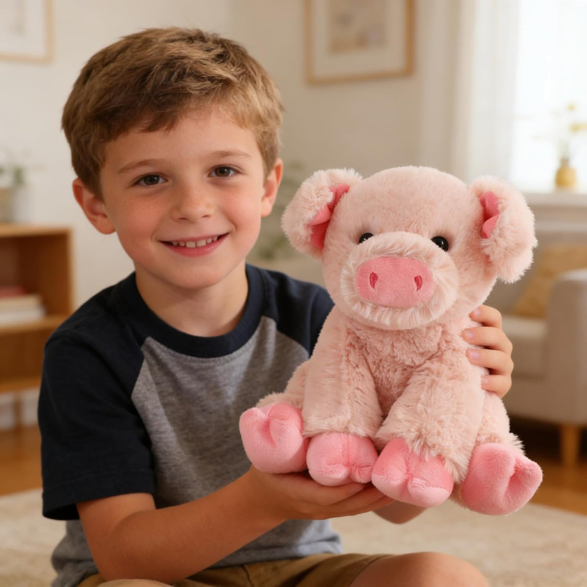 YUKOUQIAN Peluche de cerdo de 8 pulgadas para niñas y niños, Navida...